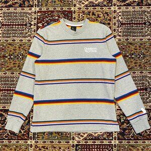 October's Very Own multicolor striped gray sweatshirt